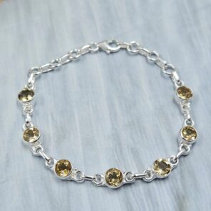 Citrine 925 Sterling Silver Bracelet (RS67-232)