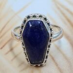 Lapis Lazuli 925 Sterling Silver Coffin Ring (REXT84-13)