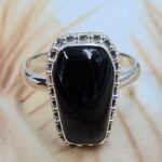 Black Onyx 925 Sterling Silver Coffin Ring (REXT85-97)