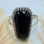 Black Onyx 925 Sterling Silver Coffin Ring (REXT85-98)