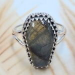 Labradorite 925 Sterling Silver Coffin Ring (REXT85-89)