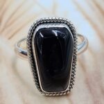 Black Onyx 925 Sterling Silver Coffin Ring (REXT85-99)