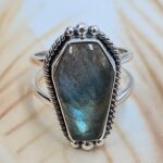 Labradorite 925 Sterling Silver Coffin Ring (REXT85-92)