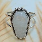 Rainbow Moonstone 925 Sterling Silver Coffin Ring (REXT85-83)