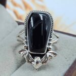 Black Onyx 925 Sterling Silver Coffin Ring (REXT85-101)