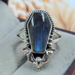 Labradorite 925 Sterling Silver Coffin Ring (REXT85-93)