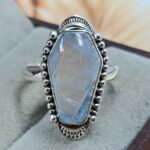 Rainbow Moonstone 925 Sterling Silver Coffin Ring (REXT85-85)