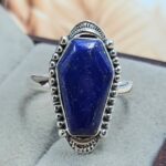 Lapis Lazuli 925 Sterling Silver Coffin Ring (REXT84-18)