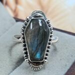 Labradorite 925 Sterling Silver Coffin Ring (REXT85-94)