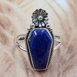 Lapis Lazuli 925 Sterling Silver Coffin Ring (REXT84-20)