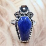 Lapis Lazuli 925 Sterling Silver Coffin Ring (REXT84-19)