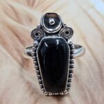 Black Onyx 925 Sterling Silver Coffin Ring (REXT85-104)