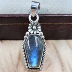 Labradorite Coffin 925 Sterling Silver Pendant (RS29-448)