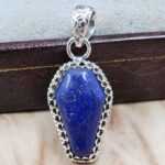 Lapis Lazuli Coffin 925 Sterling Silver Pendant (RS29-470)