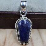 Lapis Lazuli Coffin 925 Sterling Silver Pendant (RS29-469)