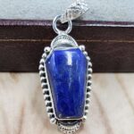 Lapis Lazuli Coffin 925 Sterling Silver Pendant (RS29-452)
