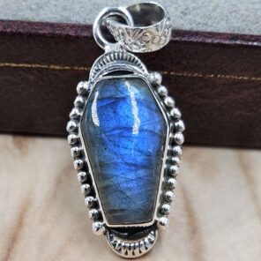 Labradorite Coffin 925 Sterling Silver Pendant (RS29-454)