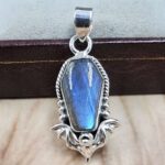 Labradorite Coffin 925 Sterling Silver Pendant (RS29-481)