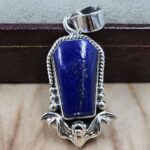 Lapis Lazuli Coffin 925 Sterling Silver Pendant (RS29-480)