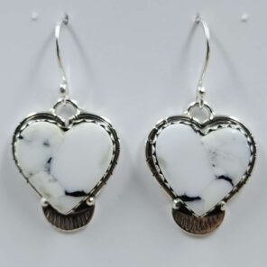 White Buffallo Turquoise 925 Sterling Silver Earring (REXT22-187)