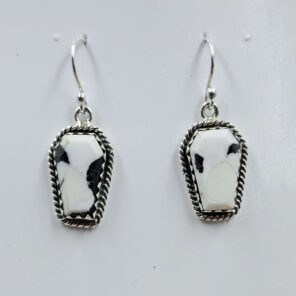White Buffallo Turquoise 925 Sterling Silver Earring (REXT22-228)