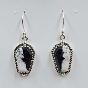White Buffallo Turquoise 925 Sterling Silver Earring (REXT22-232)