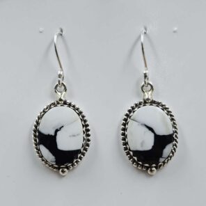 White Buffallo Turquoise 925 Sterling Silver Earring (REXT22-204)