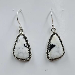 White Buffallo Turquoise 925 Sterling Silver Earring (REXT22-237)