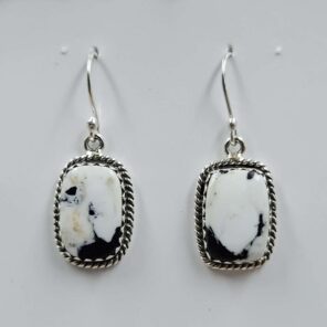 White Buffallo Turquoise 925 Sterling Silver Earring (REXT22-221)