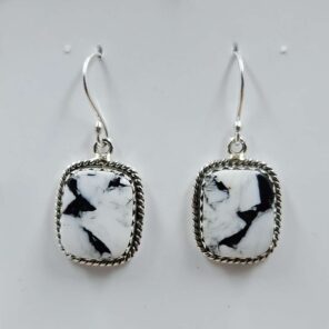 White Buffallo Turquoise 925 Sterling Silver Earring (REXT22-213)