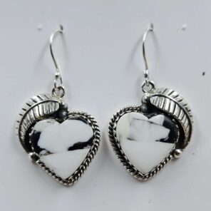 White Buffallo Turquoise 925 Sterling Silver Earring (REXT22-188)