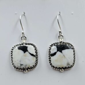 White Buffallo Turquoise 925 Sterling Silver Earring (REXT22-215)