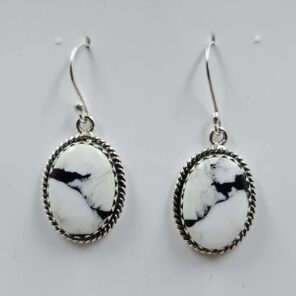 White Buffallo Turquoise 925 Sterling Silver Earring (REXT22-203)