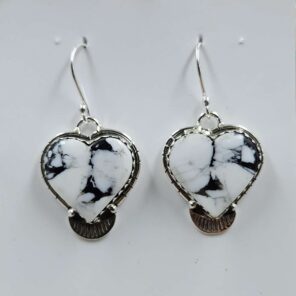White Buffallo Turquoise 925 Sterling Silver Earring (REXT22-185)