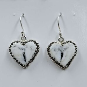 White Buffallo Turquoise 925 Sterling Silver Earring (REXT22-186)