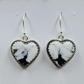 White Buffallo Turquoise 925 Sterling Silver Earring (REXT22-179)