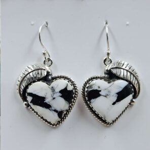 White Buffallo Turquoise 925 Sterling Silver Earring (REXT22-174)