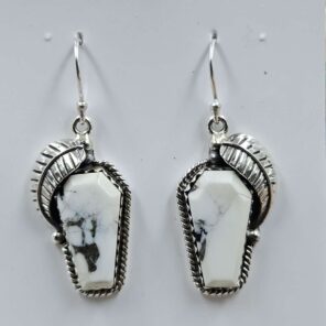 White Buffallo Turquoise 925 Sterling Silver Earring (REXT22-233)