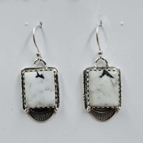 White Buffallo Turquoise 925 Sterling Silver Earring (REXT22-214)