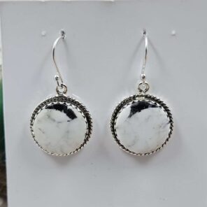 White Buffallo Turquoise 925 Sterling Silver Earring (REXT22-225)