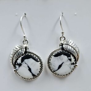 White Buffallo Turquoise 925 Sterling Silver Earring (REXT22-224)
