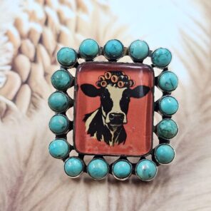 Southwest Doublet & Turquoise ADJ Cluster Ring (REXT18-1)