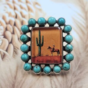 Southwest Doublet & Turquoise ADJ Cluster Ring (REXT18-3)
