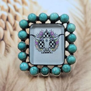Southwest Doublet & Turquoise ADJ Cluster Ring (REXT18-6)