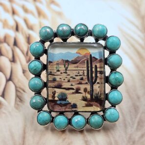 Southwest Doublet & Turquoise ADJ Cluster Ring (REXT18-8)