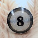 Snow Poll Ball No.8 Adjustable 925 Sterling Silver Ring (RS66-84)
