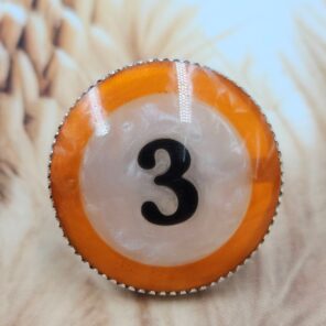 Snow Poll Ball No.3 Adjustable 925 Sterling Silver Ring (RS66-89)