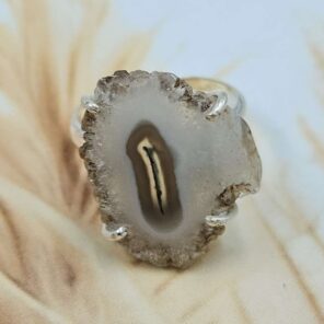 Solar Moss Stalactite Size US 7 925 Sterling Silver Ring (RS68-89)