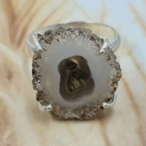 Solar Moss Stalactite Size US 8 925 Sterling Silver Ring (RS68-93)
