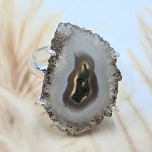 Solar Moss Stalactite Size US 7 925 Sterling Silver Ring (RS68-87)